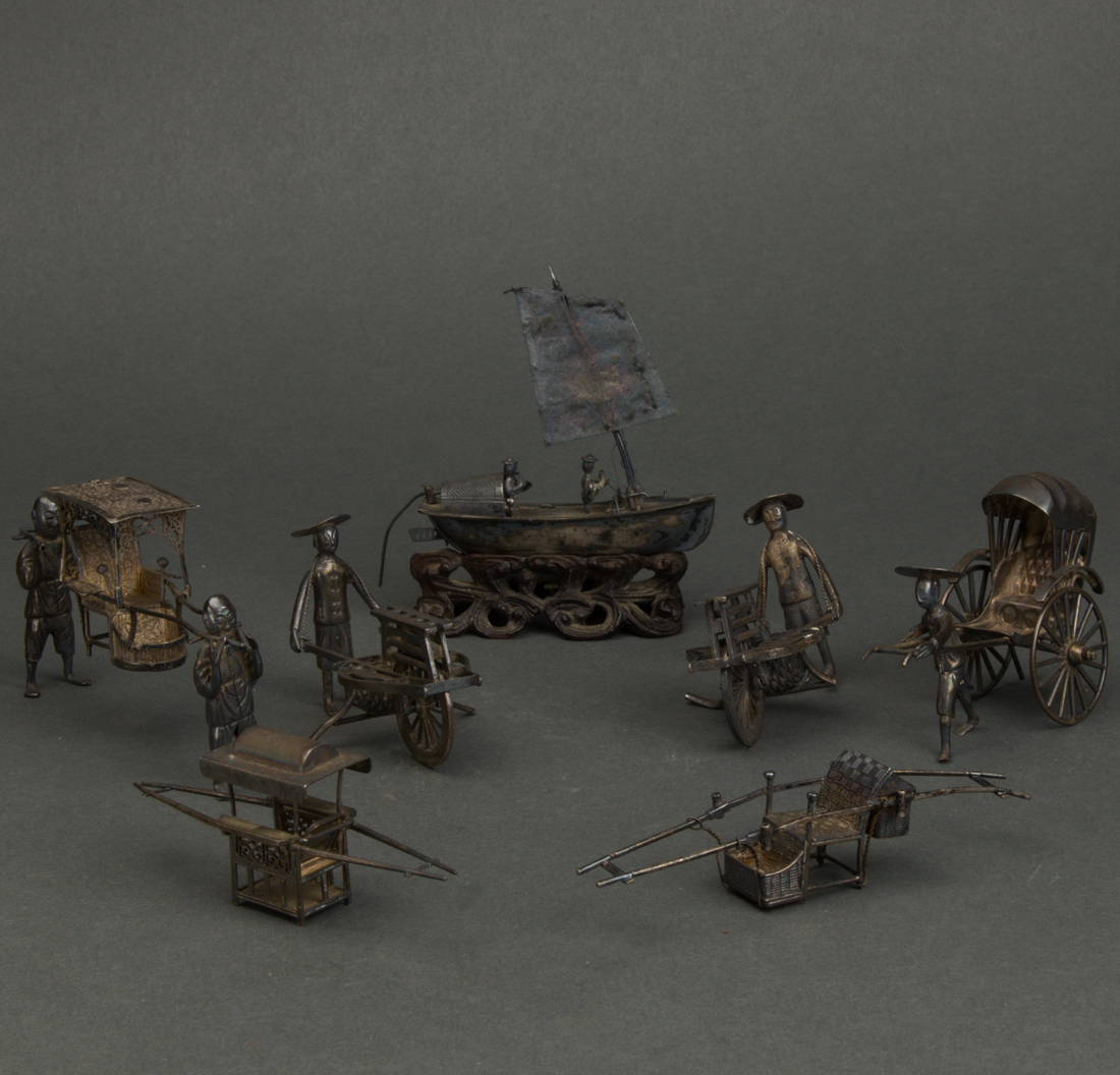 (LOT OF 7) CHINESE SILVER MINIATURE