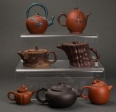 (LOT OF 7) CHINESE YIXING TEAP