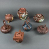 (LOT OF 7) CHINESE YIXING TEAP