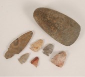 Lot of 7 flint points and a ce