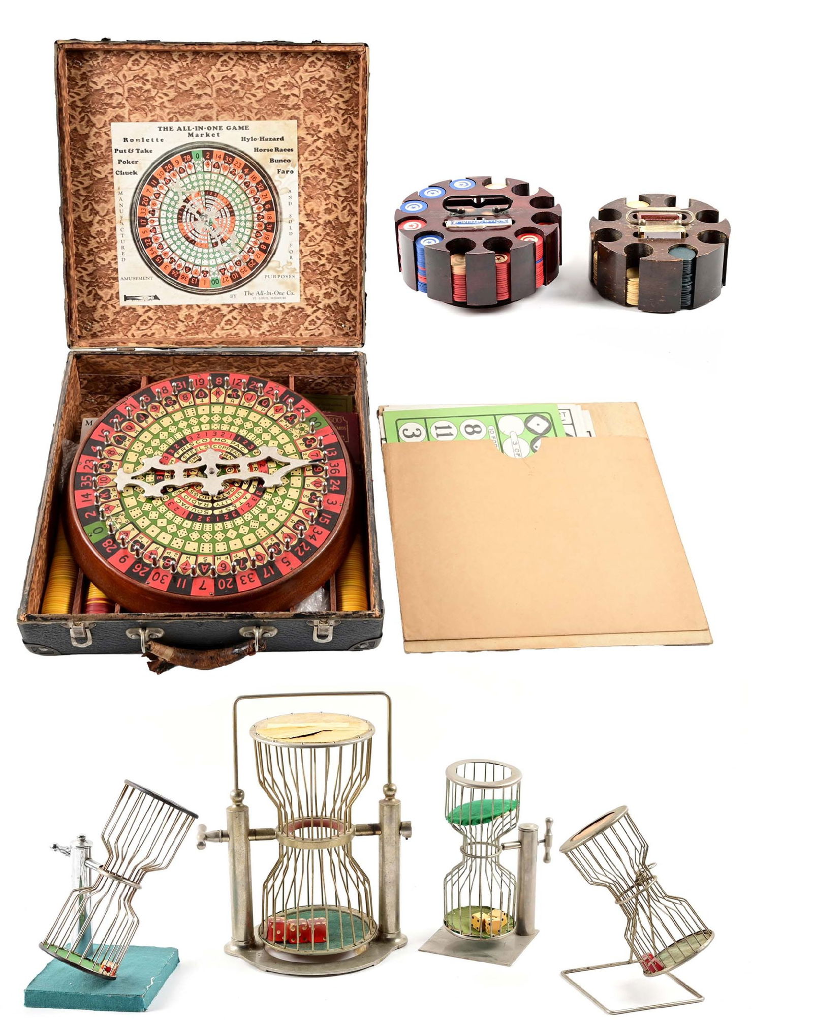 LOT OF 7: GAMBLING DEVICES AND