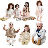 (LOT OF 7) GERMAN BISQUE HEAD