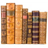 (LOT OF 7) LEATHER BOUND BOOKS