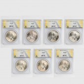 (LOT OF 7) PEACE SILVER DOLLAR