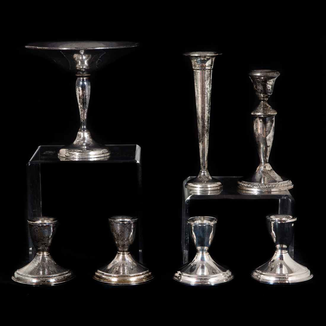 (LOT OF 7) STERLING WEIGHTED