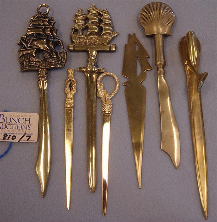 Lot of 7 vintage brass nautical
