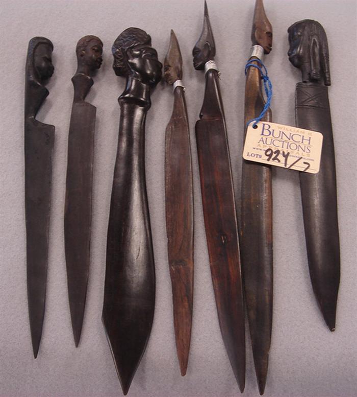Lot of 7 vintage hand carved wooden