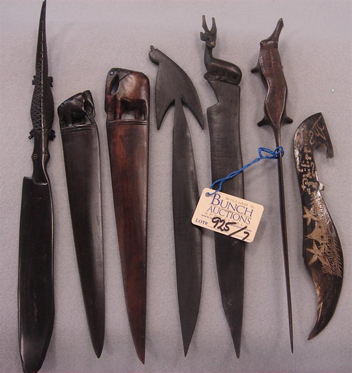Lot of 7 vintage hand carved wooden
