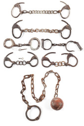 LOT OF 7: VINTAGE HANDCUFFS.<b