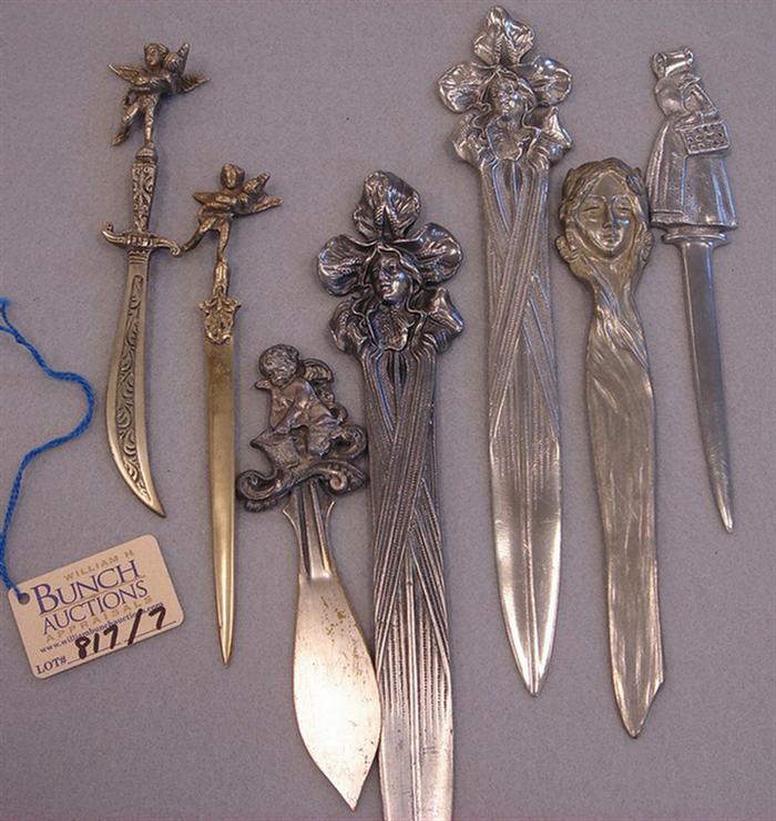 Lot of 7 vintage white metal lady