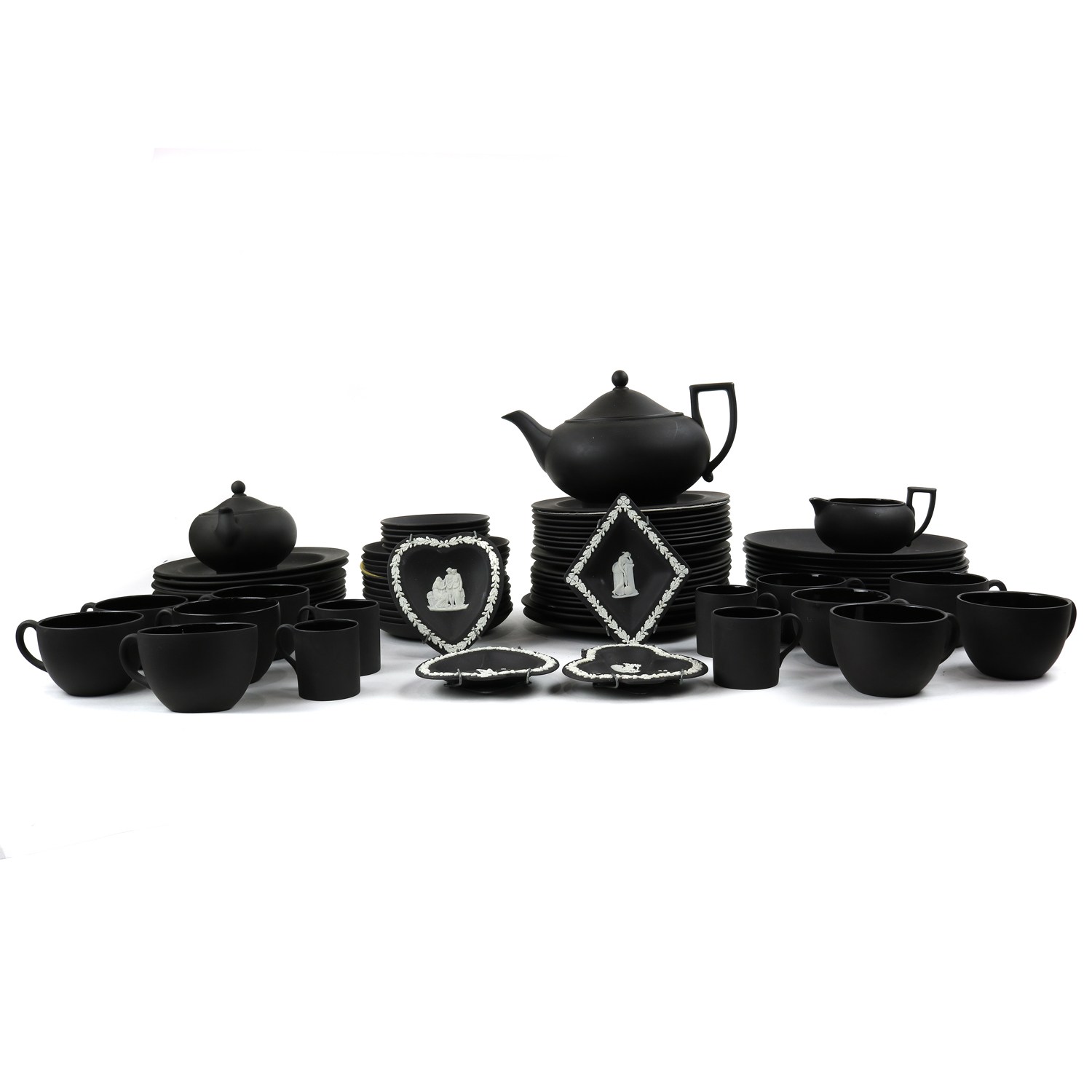 (LOT OF 77) WEDGWOOD BLACK BASALT