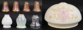 LOT OF 8 ART GLASS SHADES NUAR