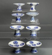 (LOT OF 8) CHINESE BLUE AND WH