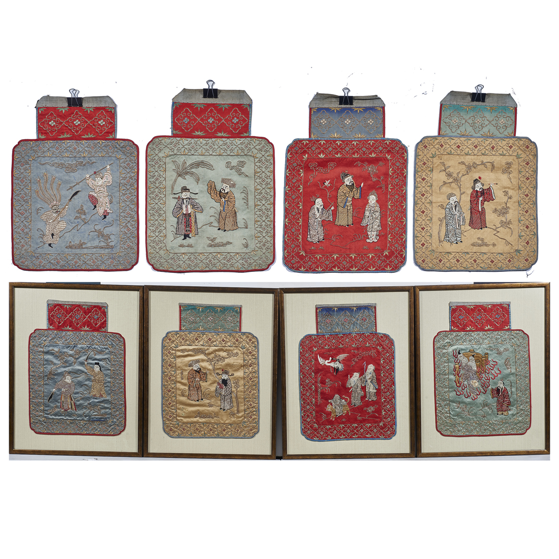 (LOT OF 8) CHINESE EMBROIDERED