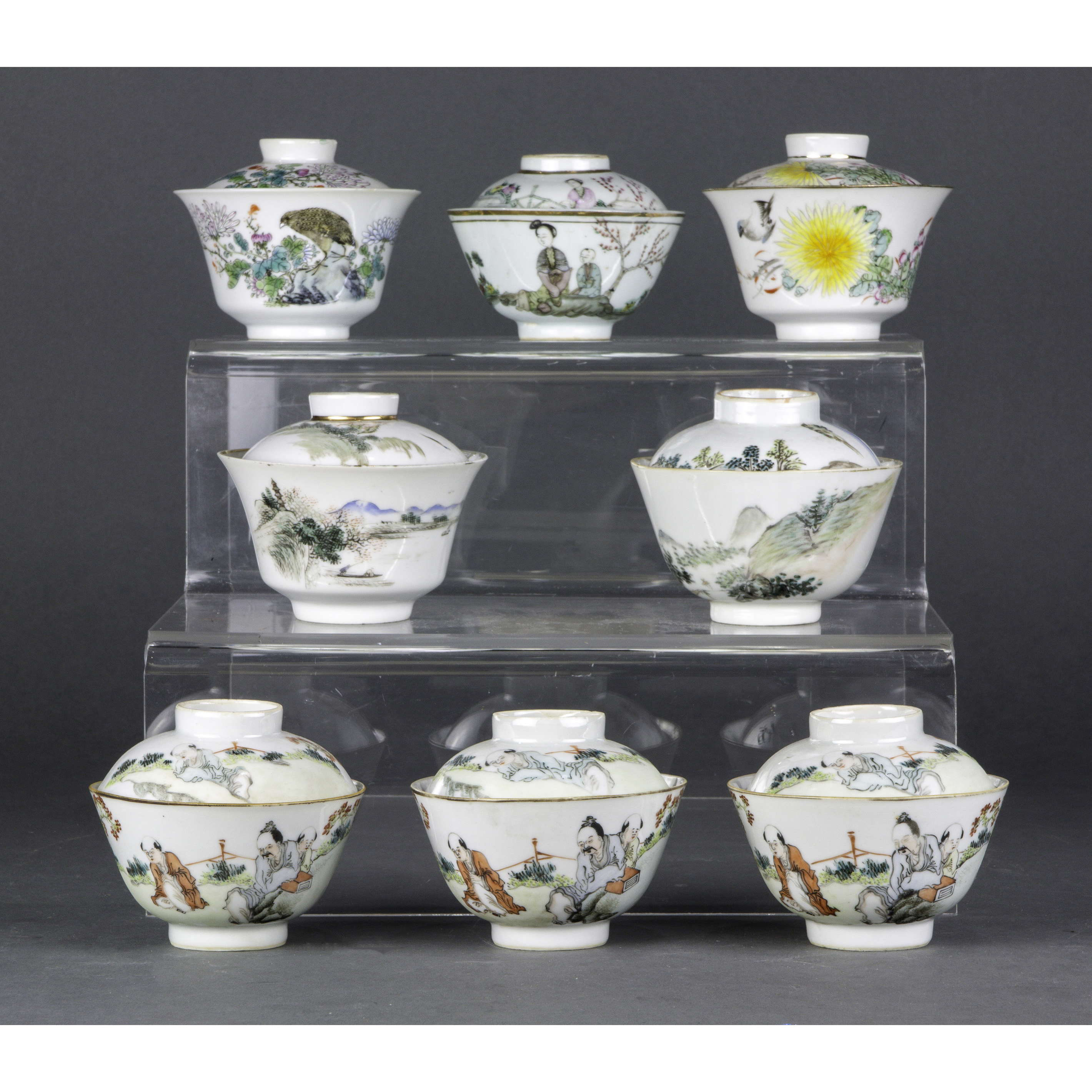(LOT OF 8) CHINESE FAMILLE ROSE