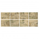 (LOT OF 8) CHINESE WATERCOLOR