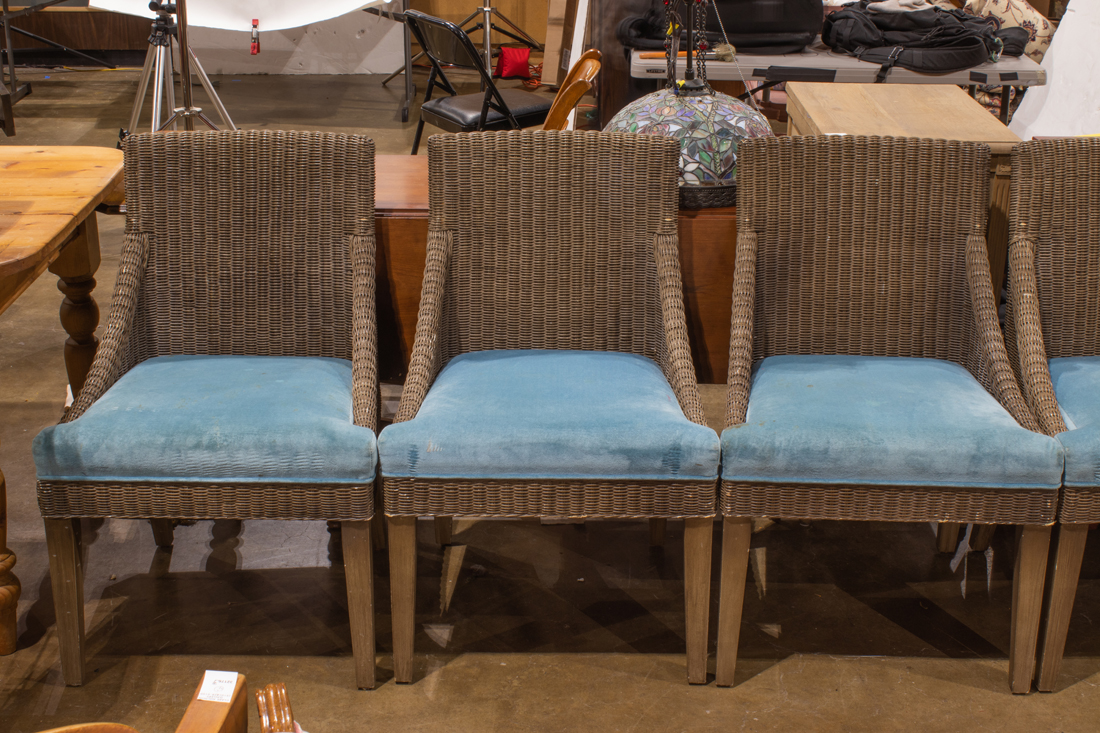 (LOT OF 8) GROUP OF WICKER DINING
