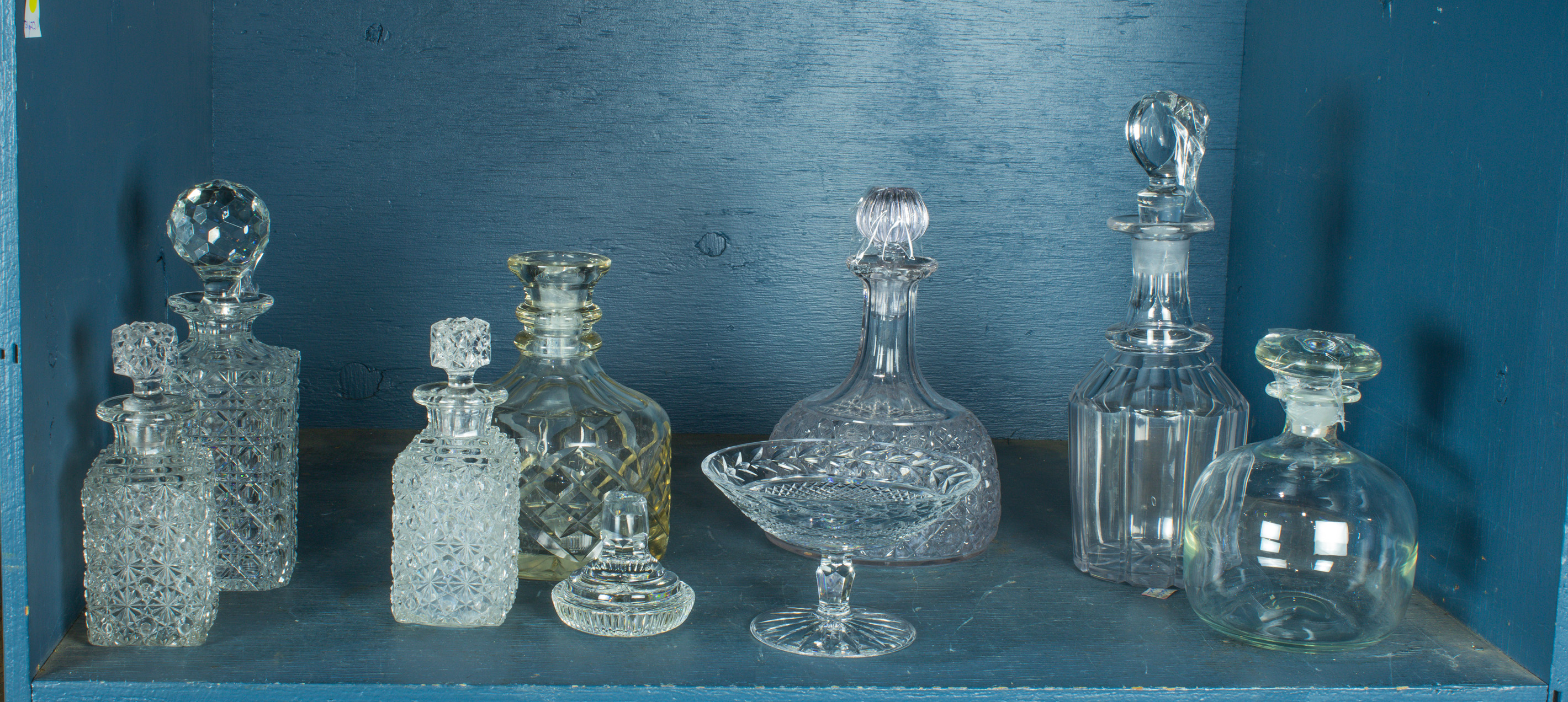 (LOT OF 8) HANDBLOWN OR CUT GLASS