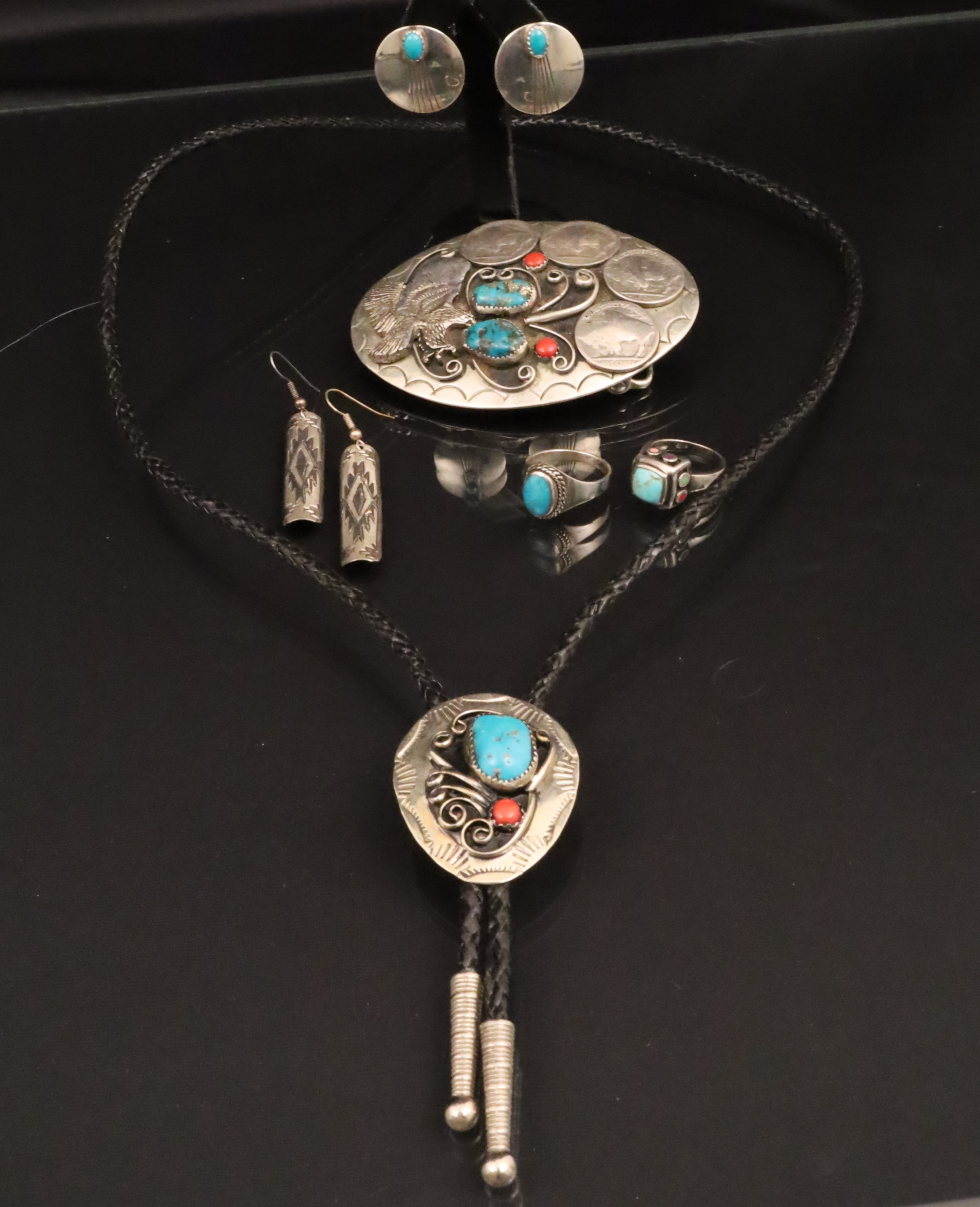 LOT OF 8 PCS. OF STERLING TURQUOISE