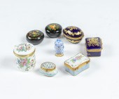 (LOT OF 8) PORCELAIN AND LACQU