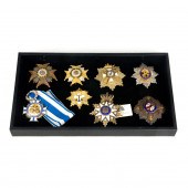 (LOT OF 8) STAR ENAMEL MEDALS
