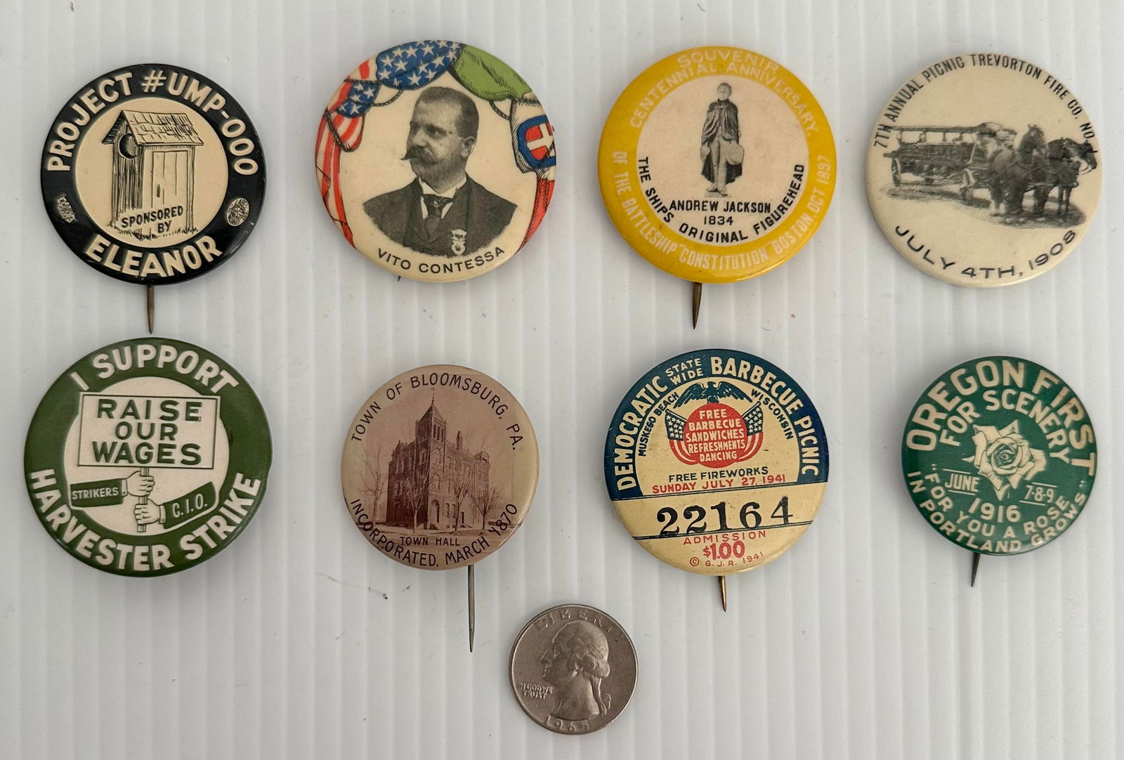 LOT OF 8 UNUSUAL ANTIQUE BUTTONS
