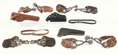 LOT OF 9: 4 PAIRS OF SPURS, 3