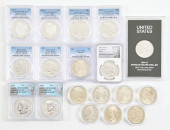 LOT OF 9 AMERICAN SILVER EAGLE