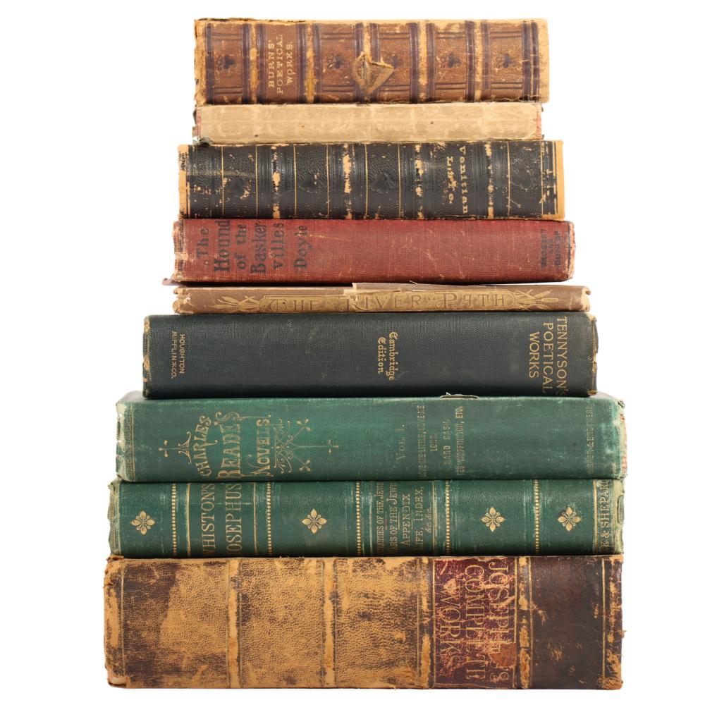 LOT OF 9 ANTIQUE CLOTH AND