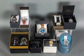 (LOT OF  9) CASED WATCH GROUP