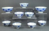 (LOT OF 9) CHINESE BLUE AND WH