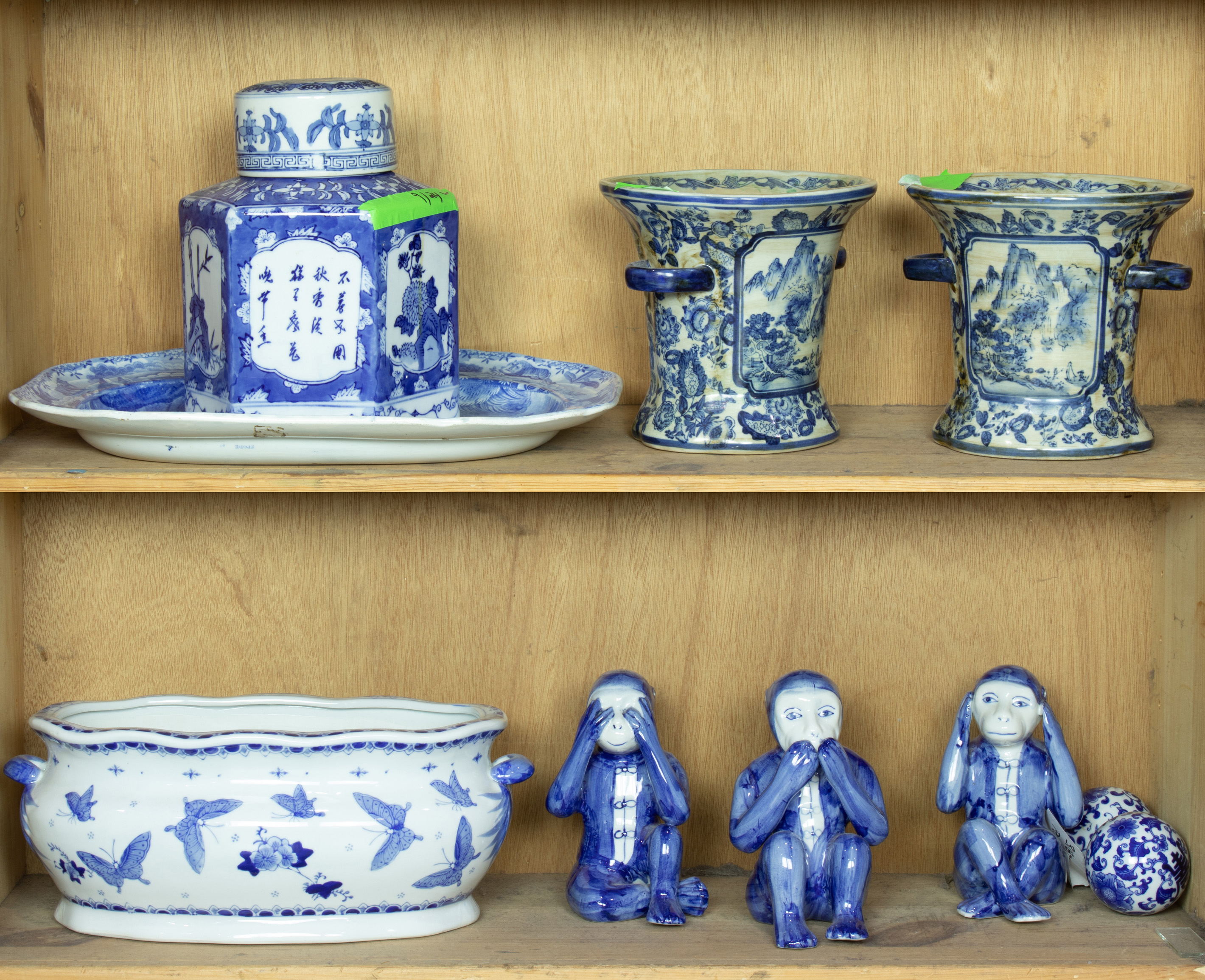 (LOT OF 9) CHINESE EXPORT BLUE