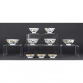 (LOT OF 9) CHINESE FAMILLE ROS