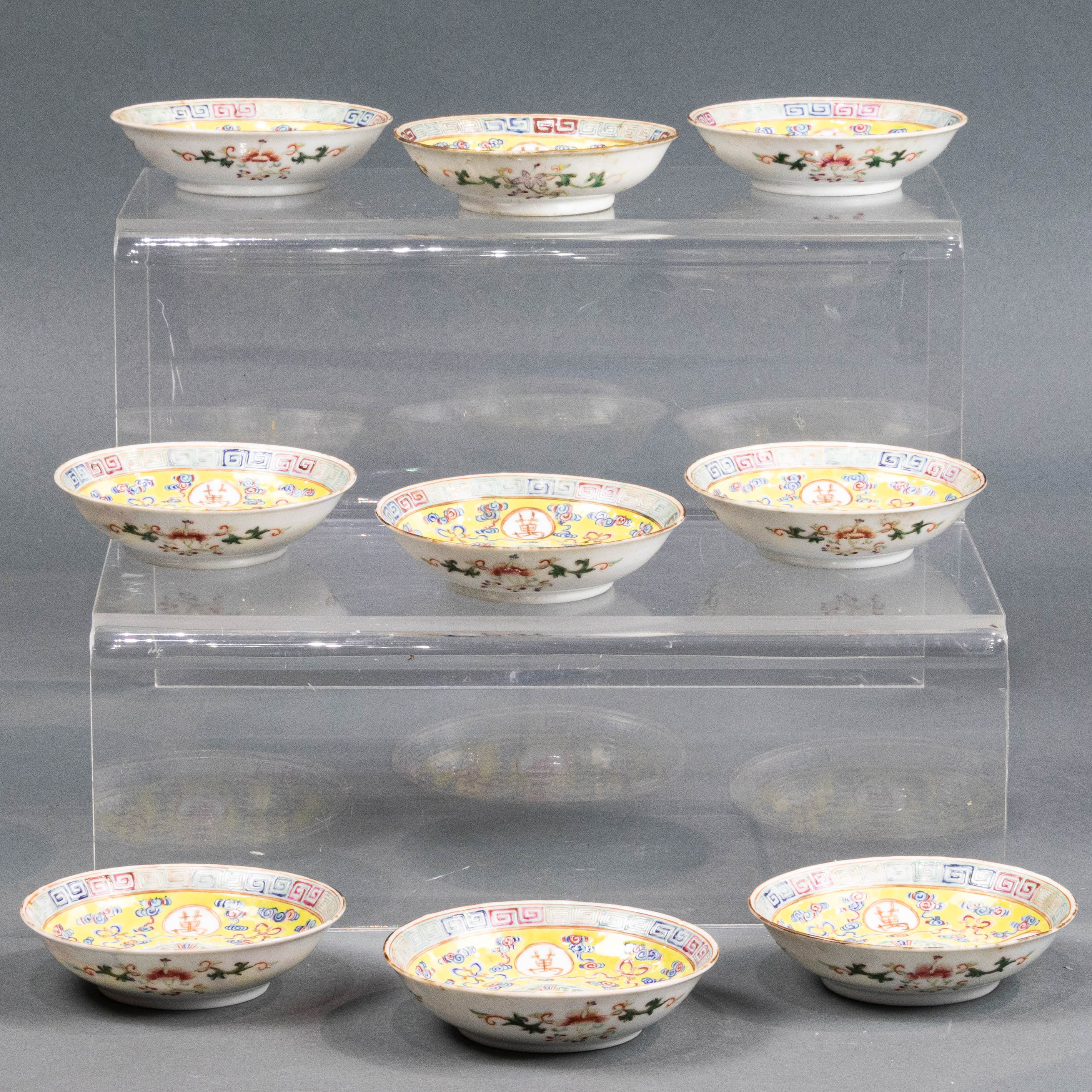 (LOT OF 9) CHINESE FAMILLE ROSE