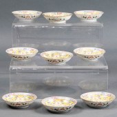 (LOT OF 9) CHINESE FAMILLE ROS