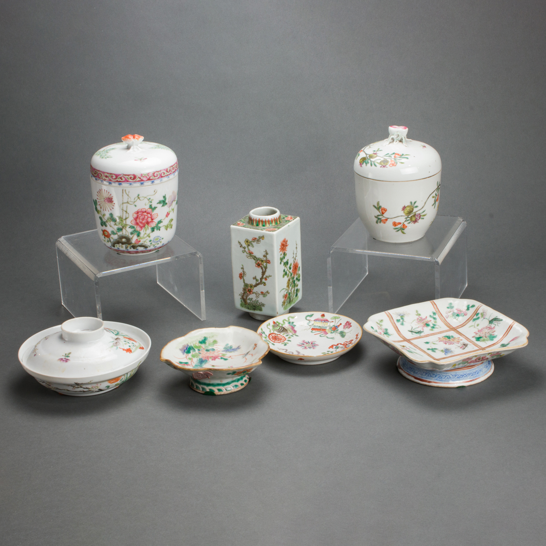 (LOT OF 9) CHINESE FAMILLE ROSE