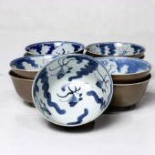 (LOT OF 9) CHINESE UNDERGLAZE