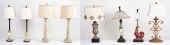 Lot of (9) decorative lamps c/