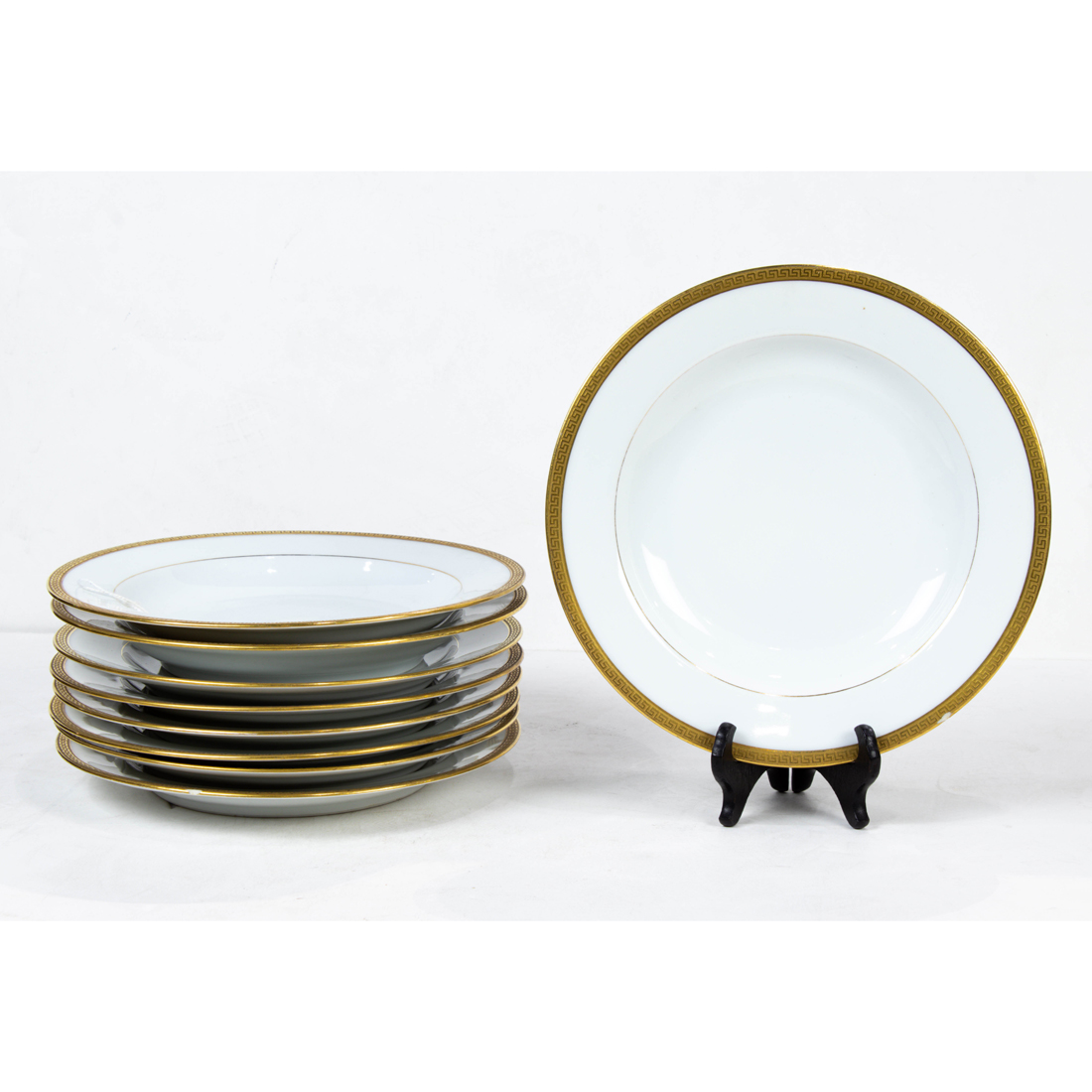 (LOT OF 9) GERMAN GILT PORCELAIN