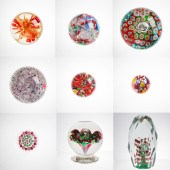 (LOT OF 9) GROUP OF GLASS PAPE