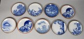 LOT OF 9 JAPANESE BLUE & WHITE