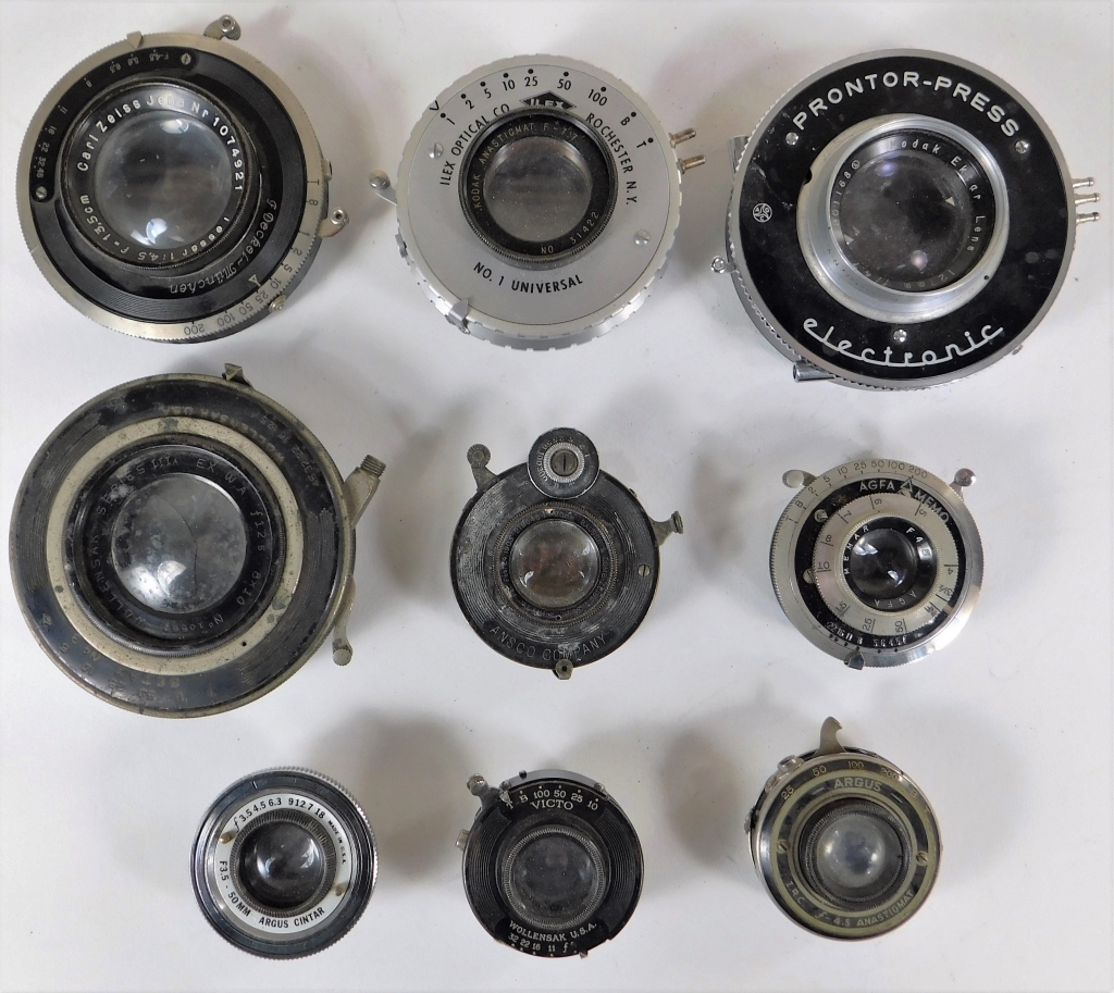 LOT OF 9 MEDIUM FORMAT SHUTTER