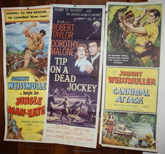 LOT OF 9 MID-CENTURY MOVIE POSTERS.
