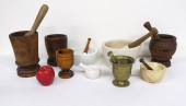 LOT OF 9 MORTAR & PESTLES 19TH
