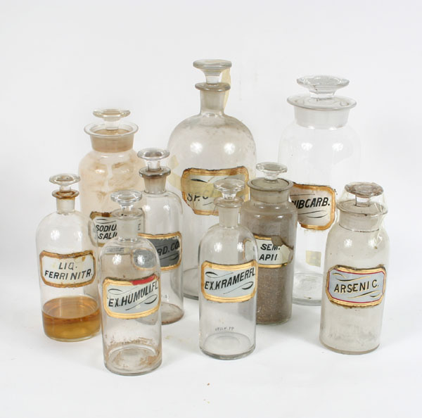 Lot of 9 Pharmacy apothecary