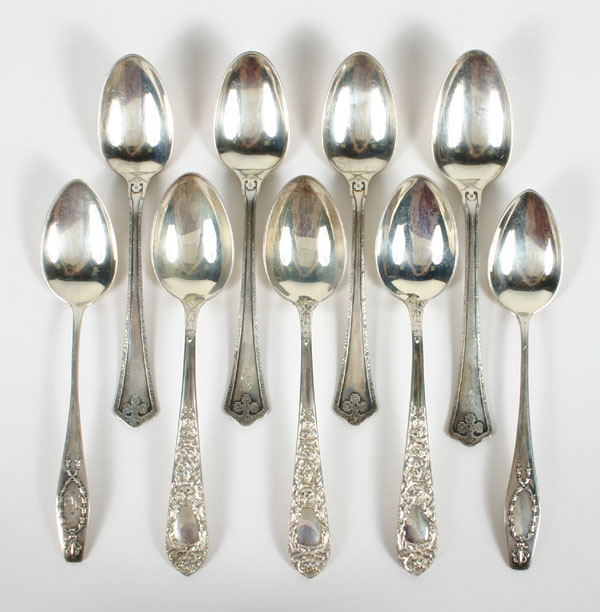 Lot of 9 sterling spoons