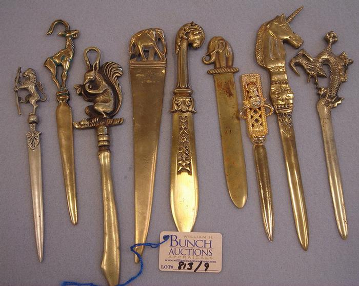 Lot of 9 vintage brass animal