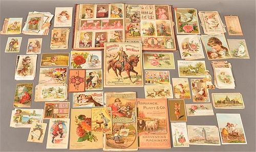 LOT OF ANTIQUE ADVERTISING CARD AND