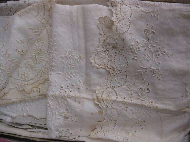 Lot of Antique Linens;table clothes