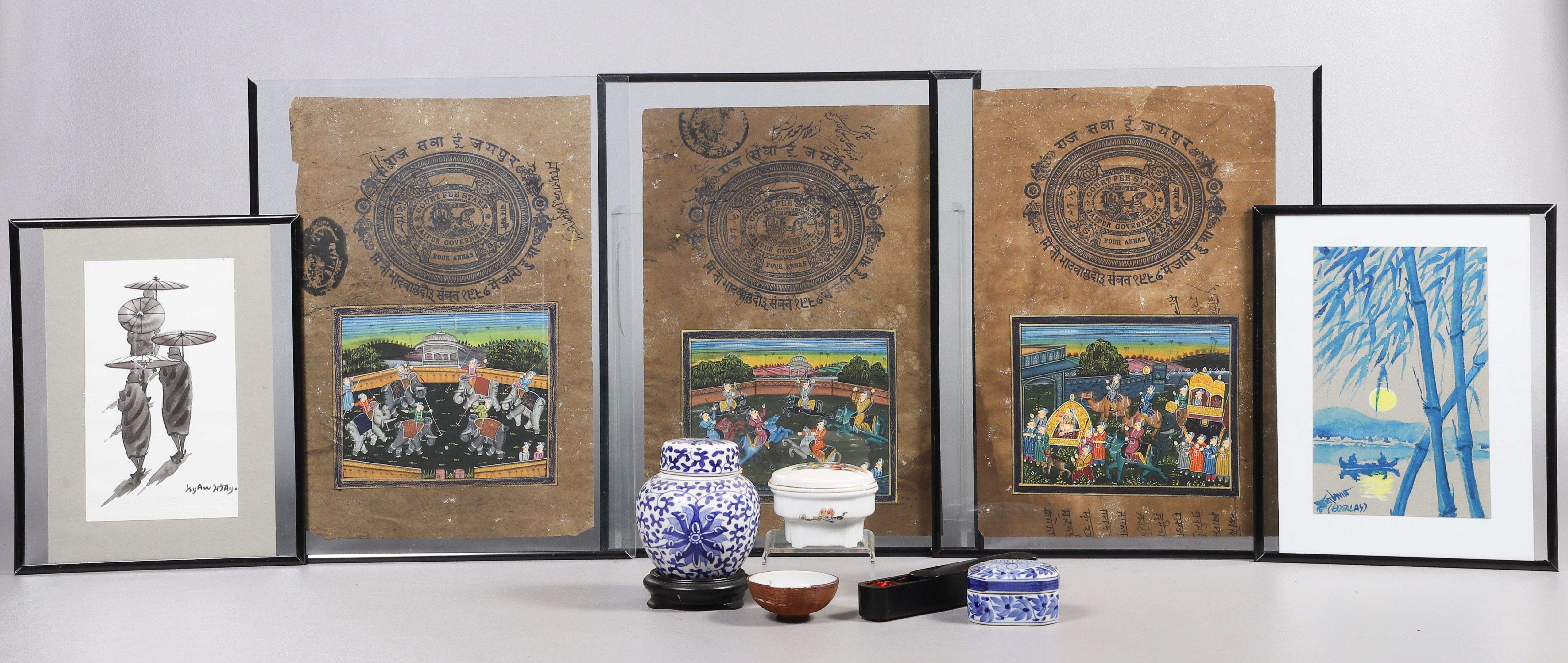 Lot of Asian items, c/o lacquer
